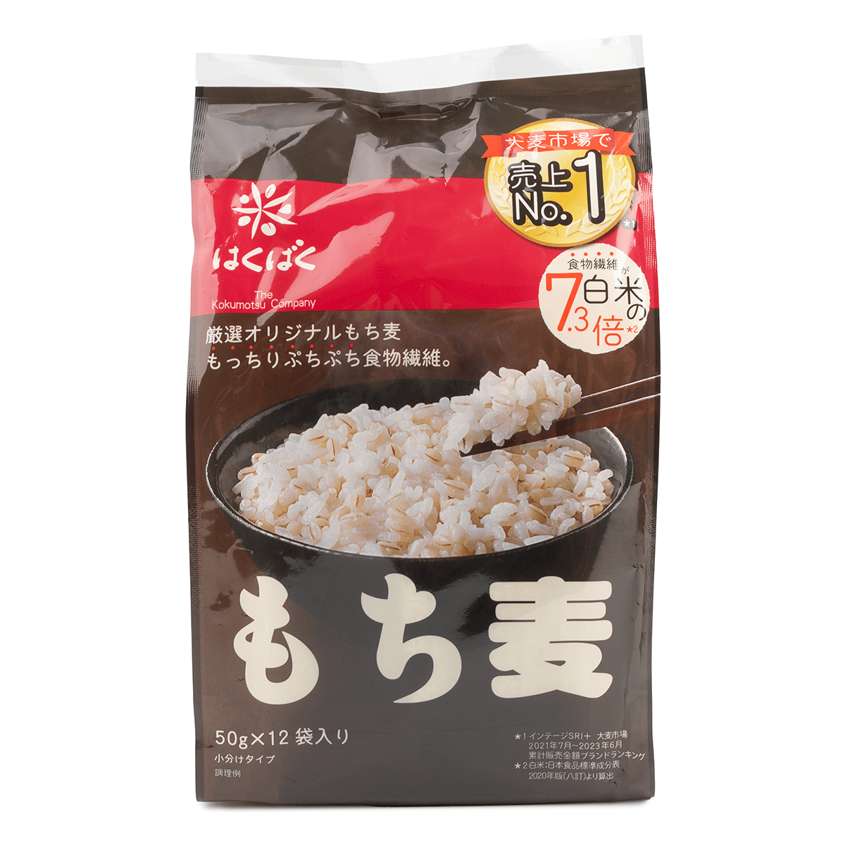 はくばく もち麦 小分けタイプ 50gx12袋入り 600 グラム - Weee!