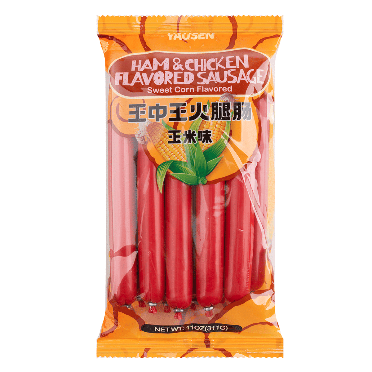 Yausen 王中王火腿肠 玉米热狗肠【泡面伴侣 夜宵必备】10根入 311 克