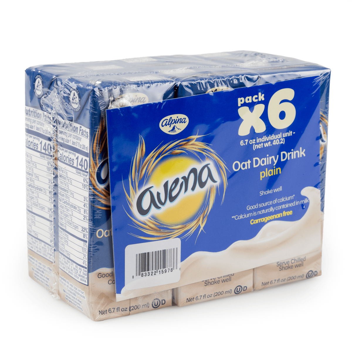 Alpina Avena Oat Dairy Drink Original 200 ml*6 counts