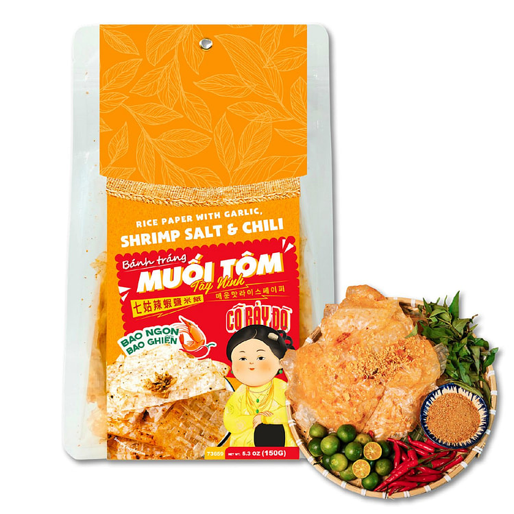 Dragonfly Rice Paper with Garlic, Shrimp, Salt & Chili, Frozen 180 g