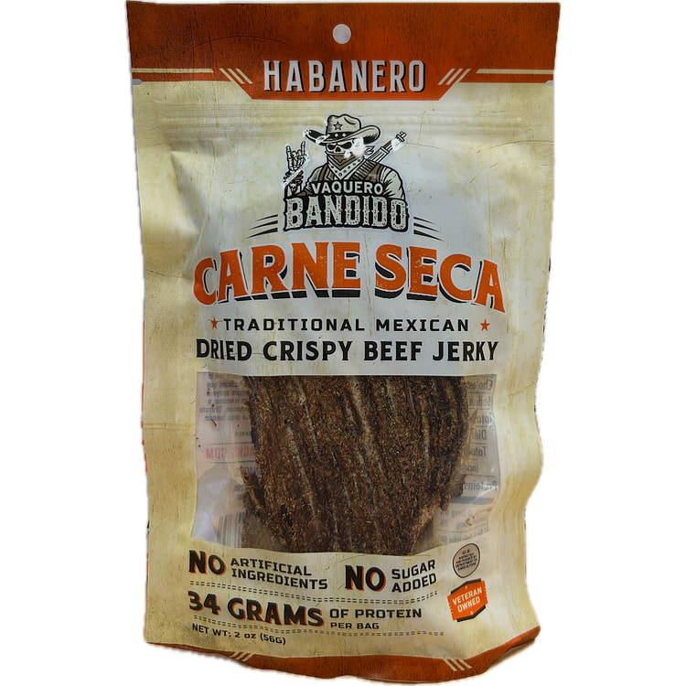 Vaquero Bandido Habanero Flavored Traditional Mexican Dried Crispy Beef Jer