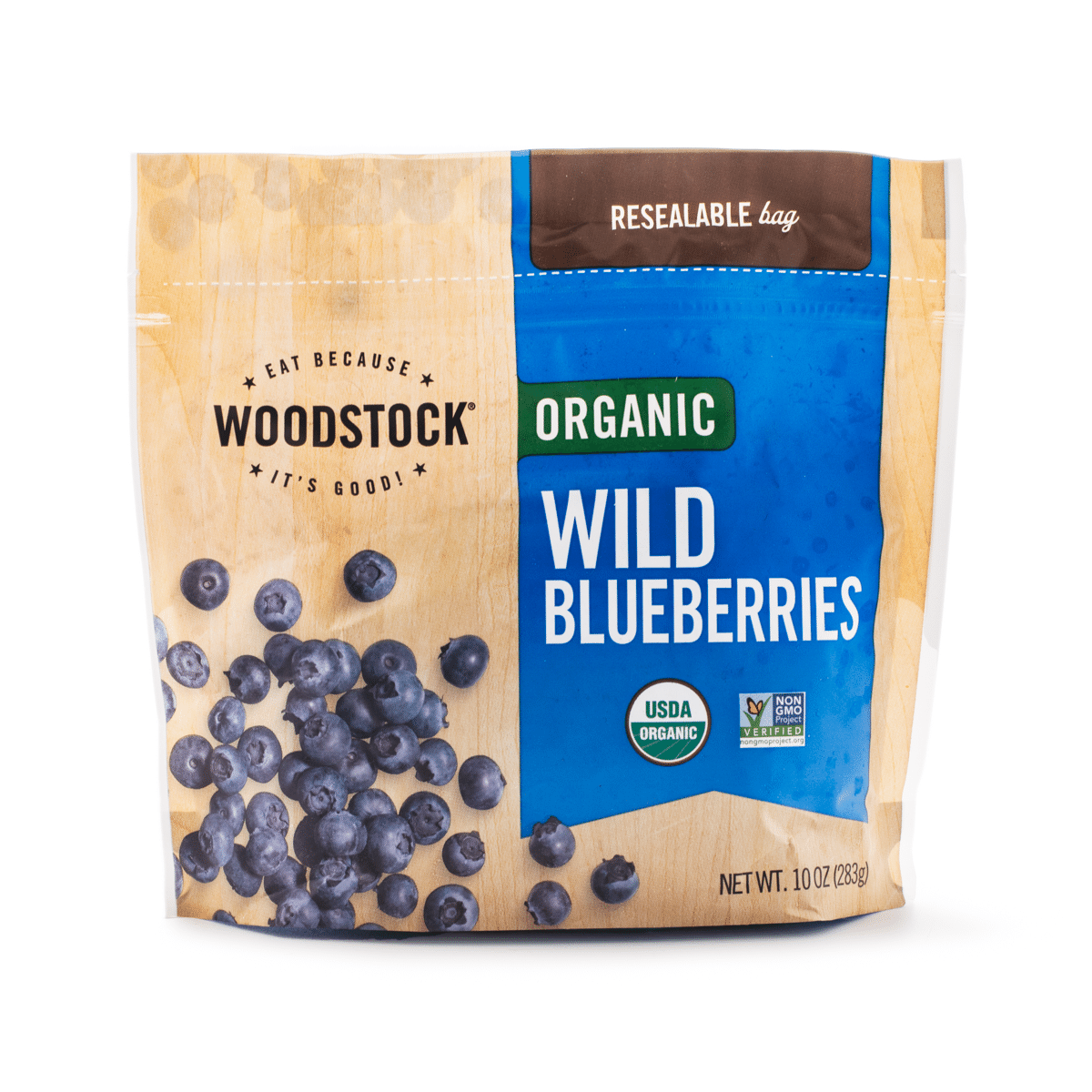 Woodstock Organic Wild Blueberries 10 oz, Frozen 10 온스