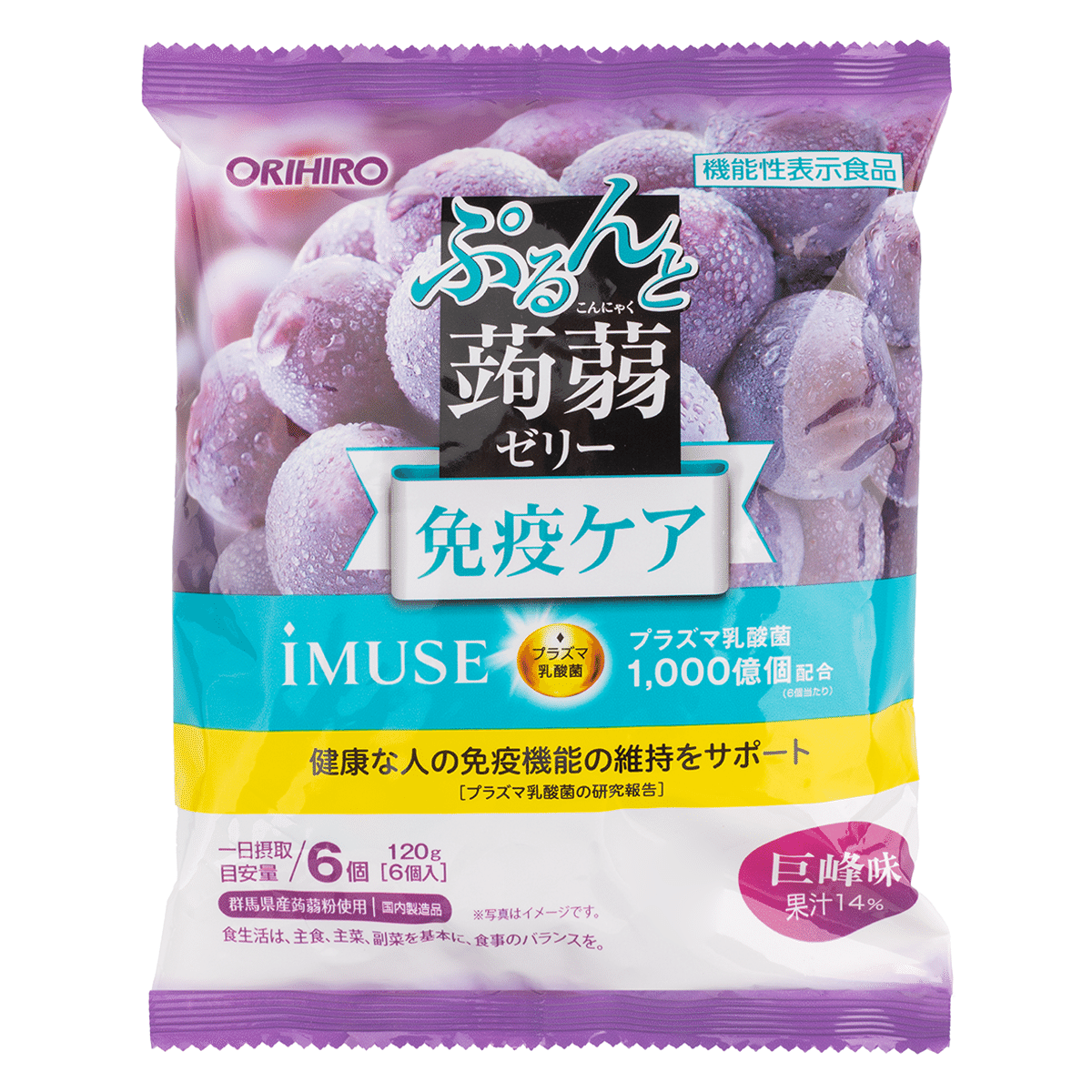 Orihiro Konjac Jelly Lactic Acid Bacteria (Kyoho Flavor) 6pcs 120 g