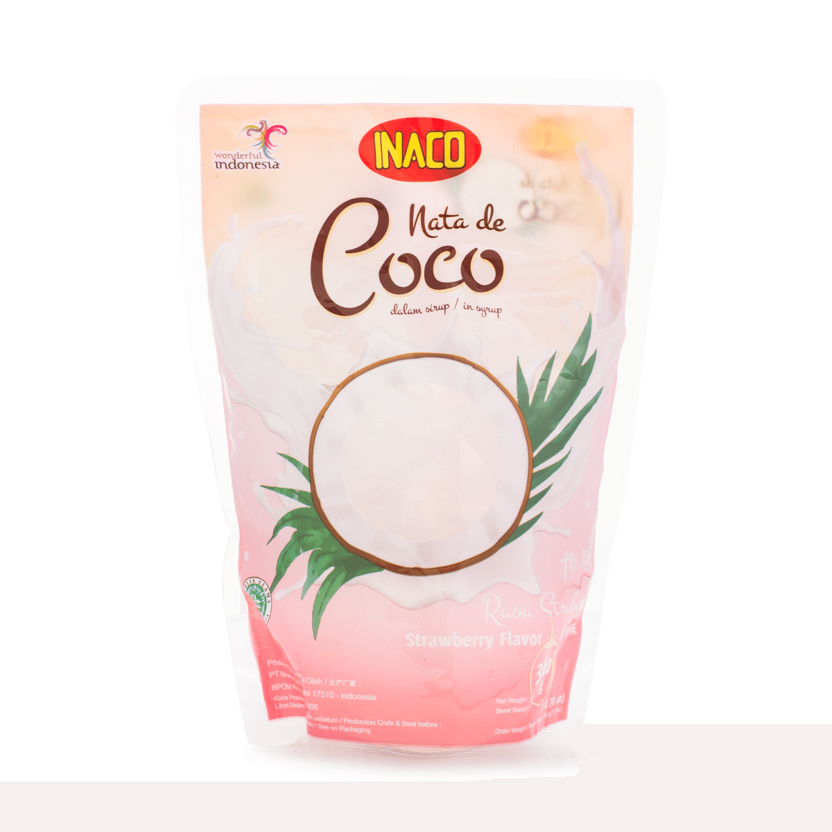 INACO Nata De Coco Strawberry Flavor 360 g