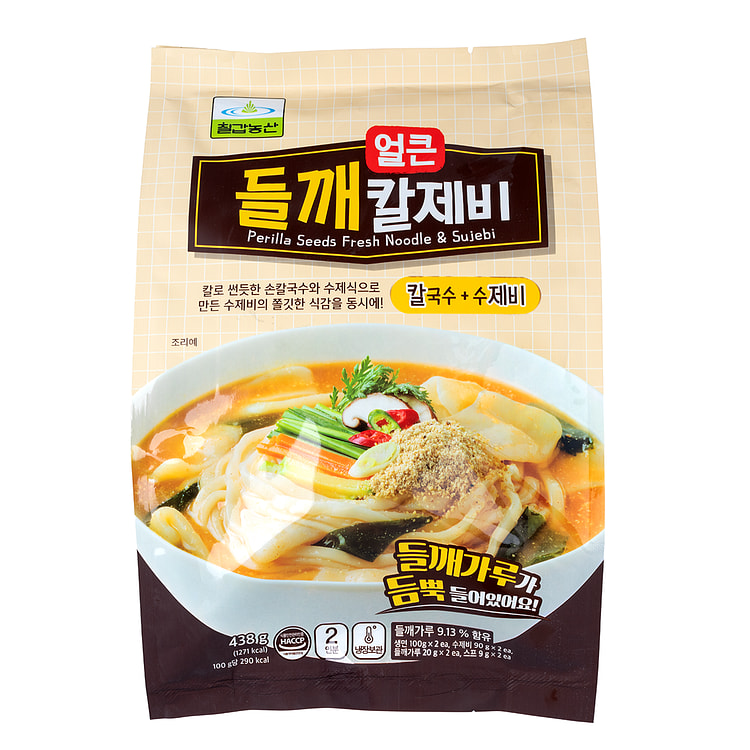 Chilkab Korean Noodle & Sujebi - with Soup Base & Perilla Seed (Spicy) 438 