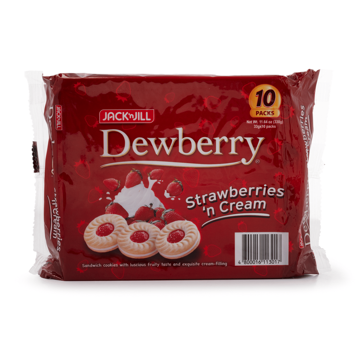 Biscoitos Sanduíche de Morango e Creme Jack 'n Jill Dewberry 330 g
