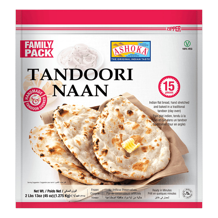 Ashoka Tandoori Naan Value Pack 15 Pieces 2 lb