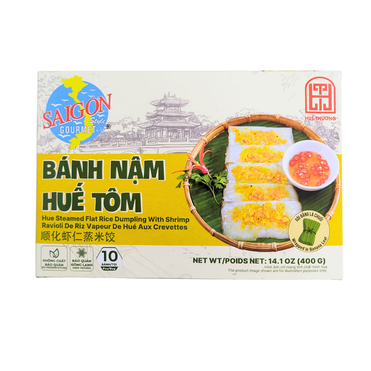 Saigon Gourmet Hue Steamed Flat Rice Dumpling With Shrimp, Frozen 14.1 온스
