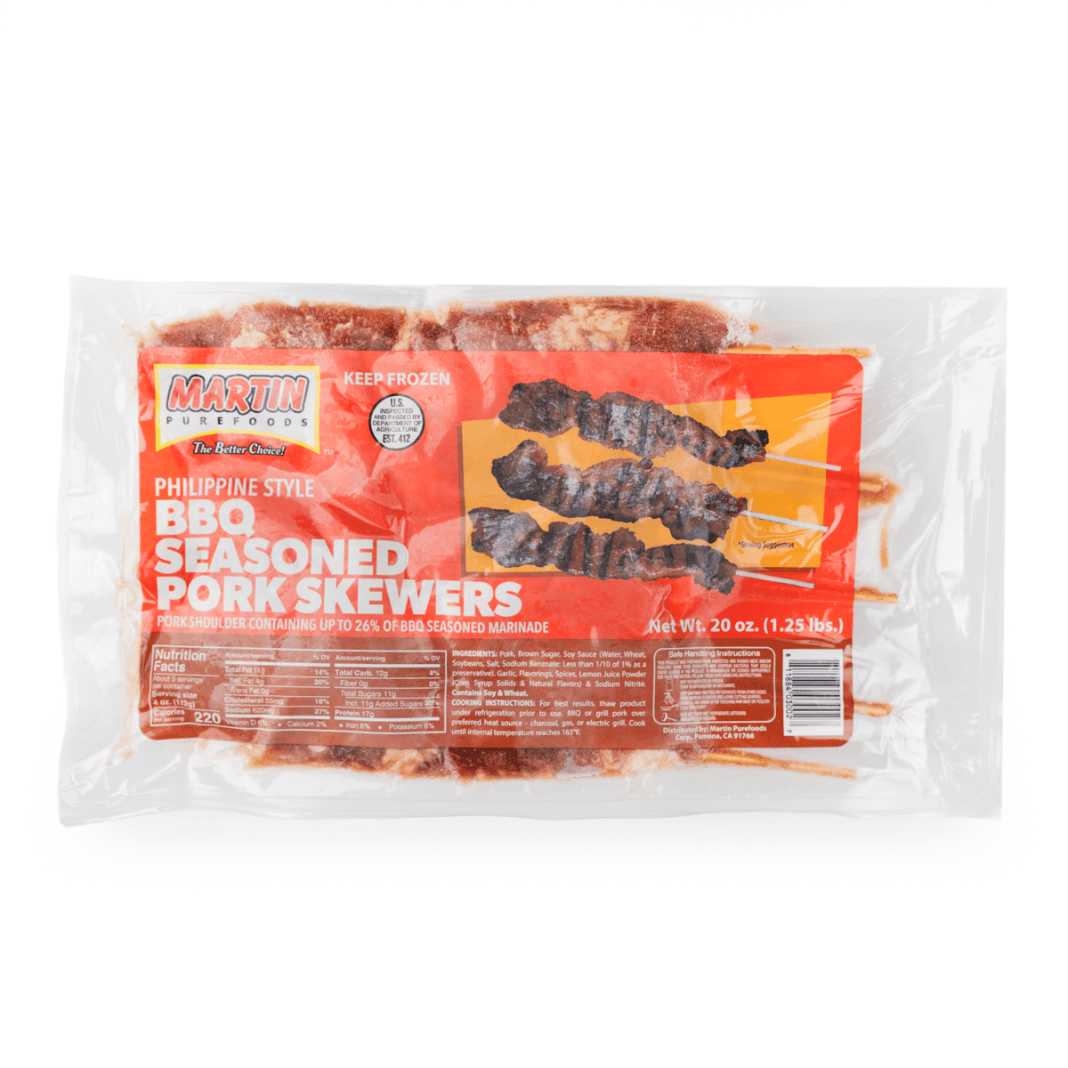 Martin Purefoods Pork BBQ Skewers 20 oz