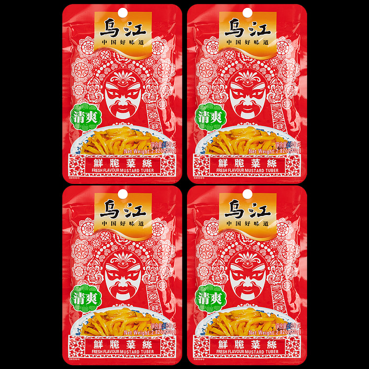乌江 清爽清淡榨菜4连包 320 克