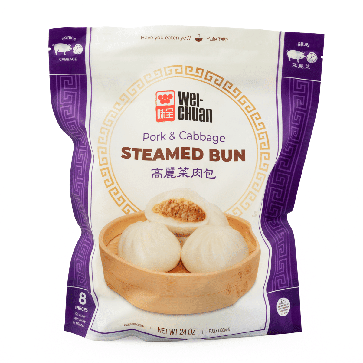 Wei-Chuan Cabbage and Pork Bun Steamed Bun 8ct, Frozen 680 g