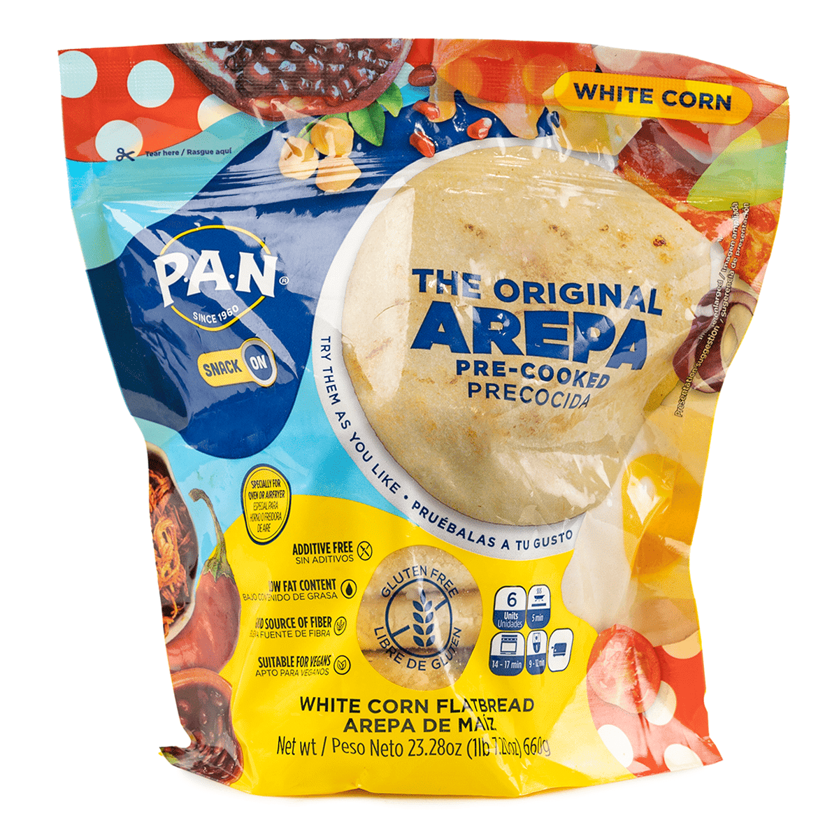 Pan Arepa Pre-Cooked 6units, Frozen 660 g