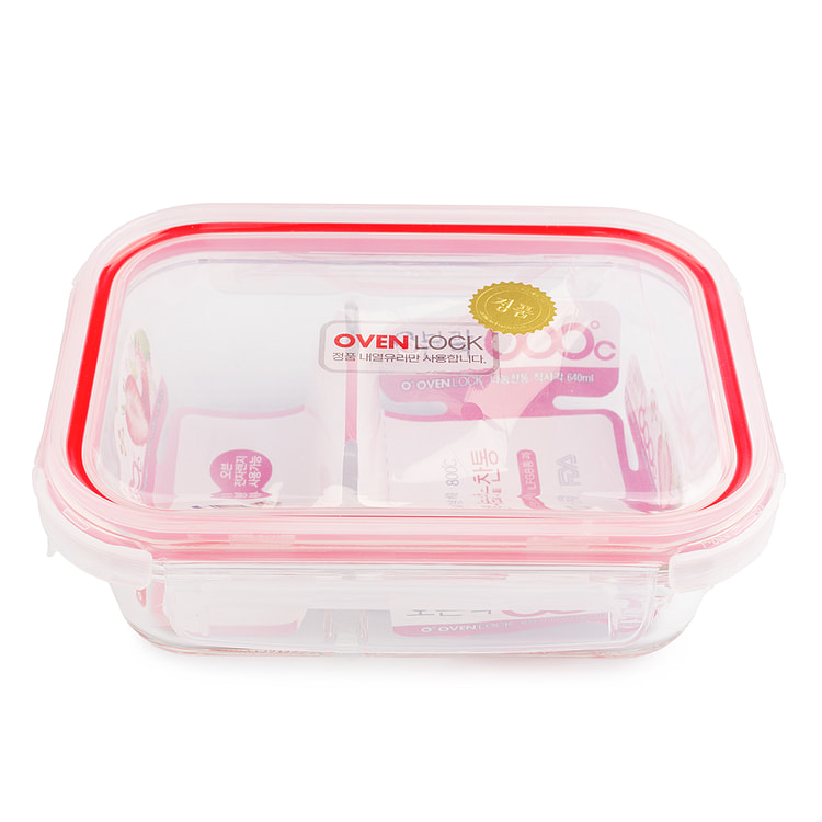 OVEN LOCK 分隔式 玻璃保鲜盒饭盒 640 毫升 1 份