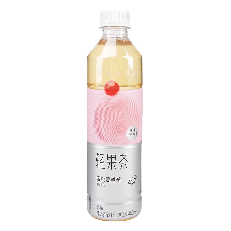 喜茶 轻果茶 蜜桃蔓越莓绿茶果味茶饮料 450 毫升