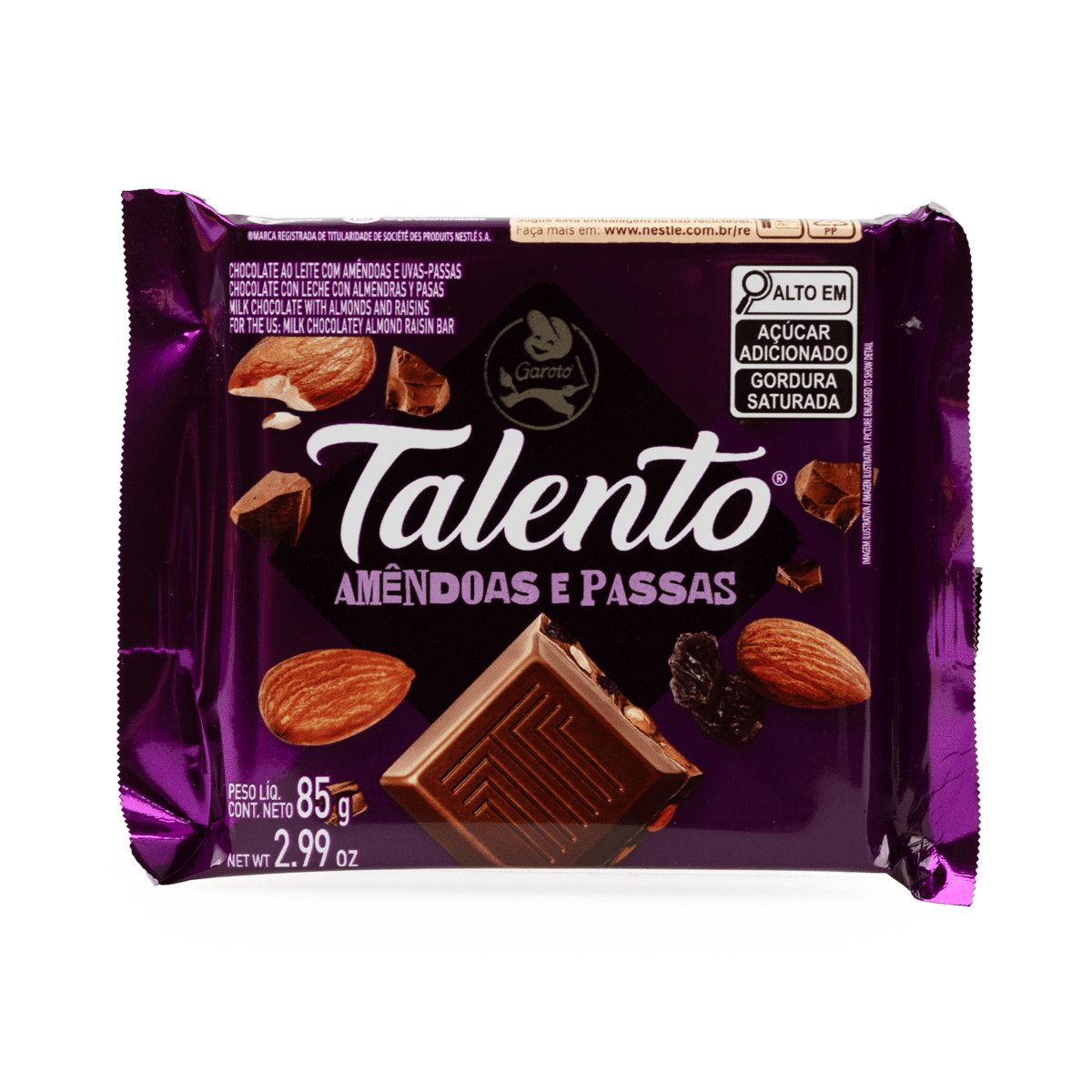 Talento Chocolate with Almonds and Raisins 85 g