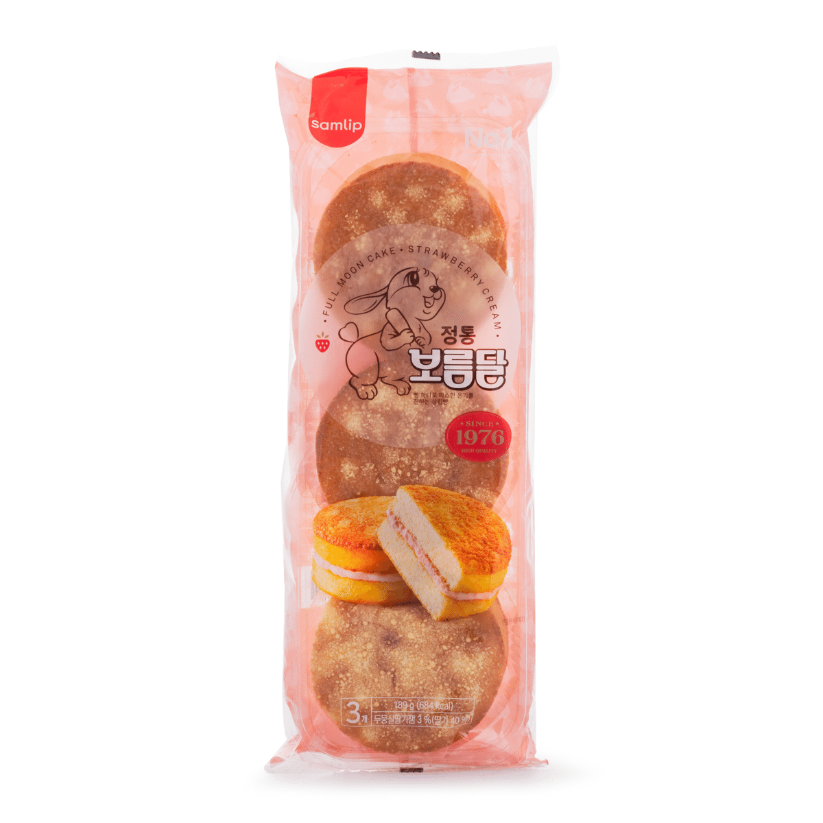 Samlip Full Moon Cake with Strawberry Cream 3pcs 189 g