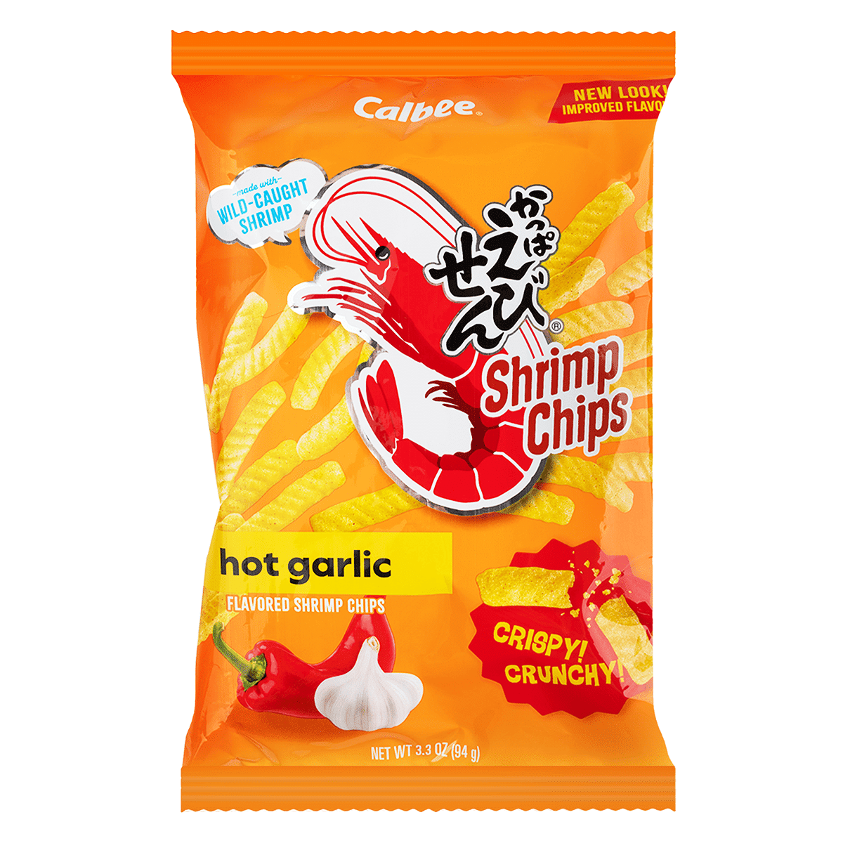 Calbee Shrimp Chips Hot Garlic 94 g