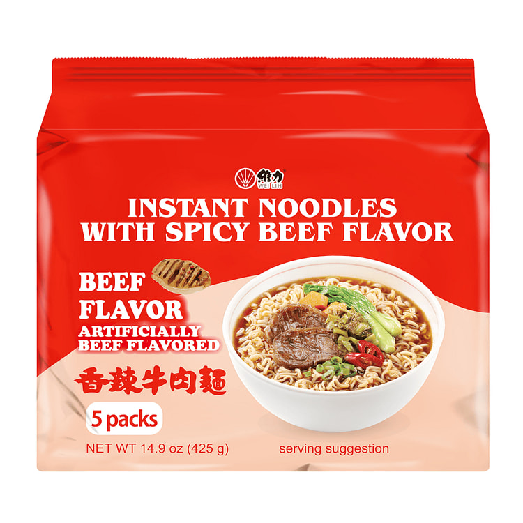 Wei Lih Noodle Spicy Beef 14.9 盎司