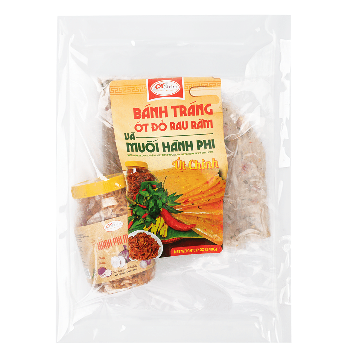 CT Choice Vietnamese Coriander Chili Rice Paper and Salt Crispy Fried Shallots, Frozen 12 oz