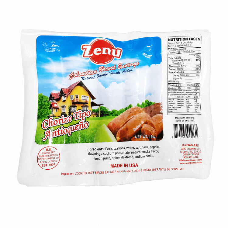 Zenu Colombian Sausage Antioqueno style. 15 oz