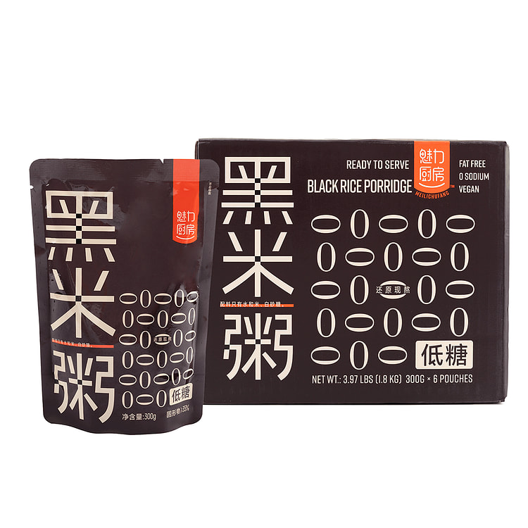 Meili ChuFang Black Rice Porridge With Sugar 50g*6 Pack 300 g