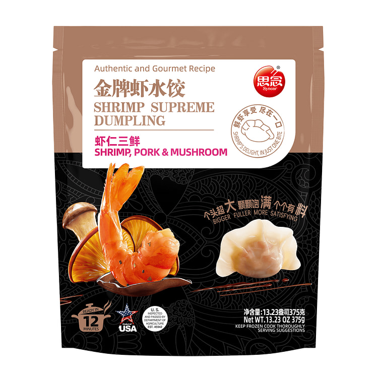 思念 金牌虾 虾仁三鲜水饺 冷冻 375 克