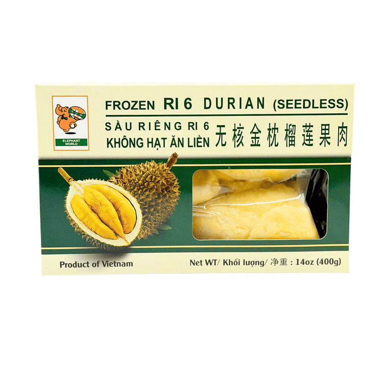 Elephant World RI 6 Durian Pulp (Seedless), Frozen 14 oz