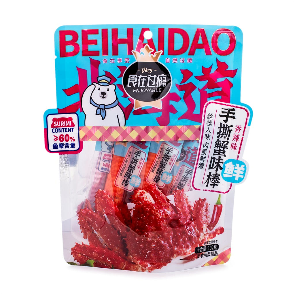 食在过瘾 手撕蟹味棒 香辣味 102 克