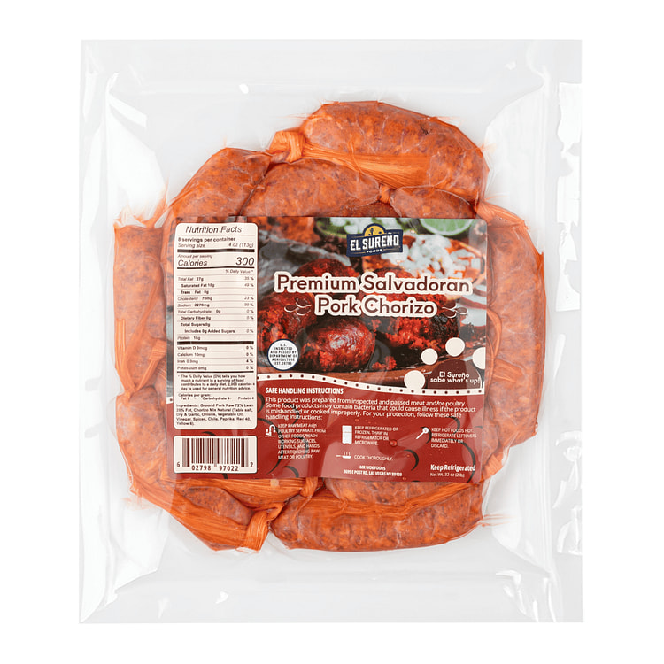 El Sureno Foods Salvadoran Premium Pork Chorizo 32 oz