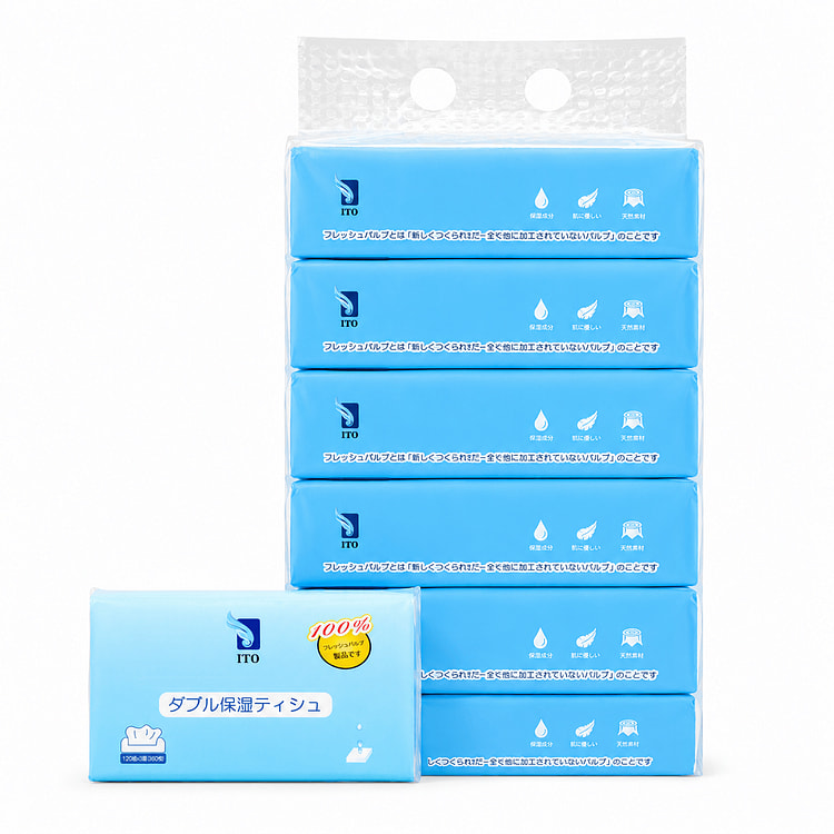 ITO Premium Double Moisturizing Lotion Facial Tissues - 120 Sheets (3-Ply) 