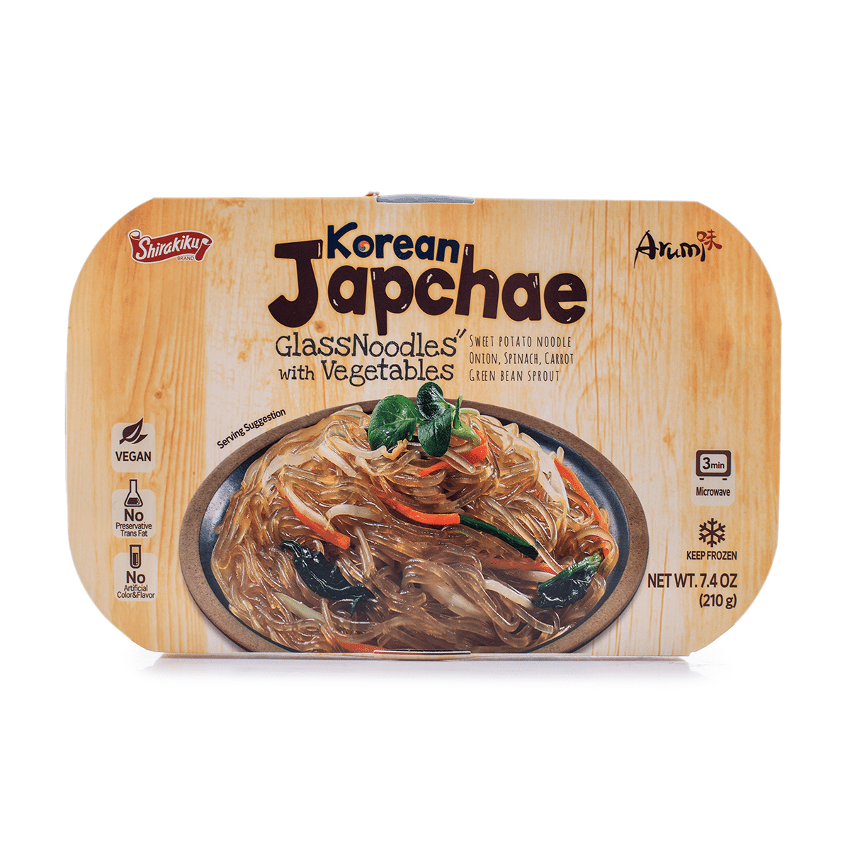 Shirakiku Korean Japchae Glass Noodles With Vegetables, Frozen 210 g