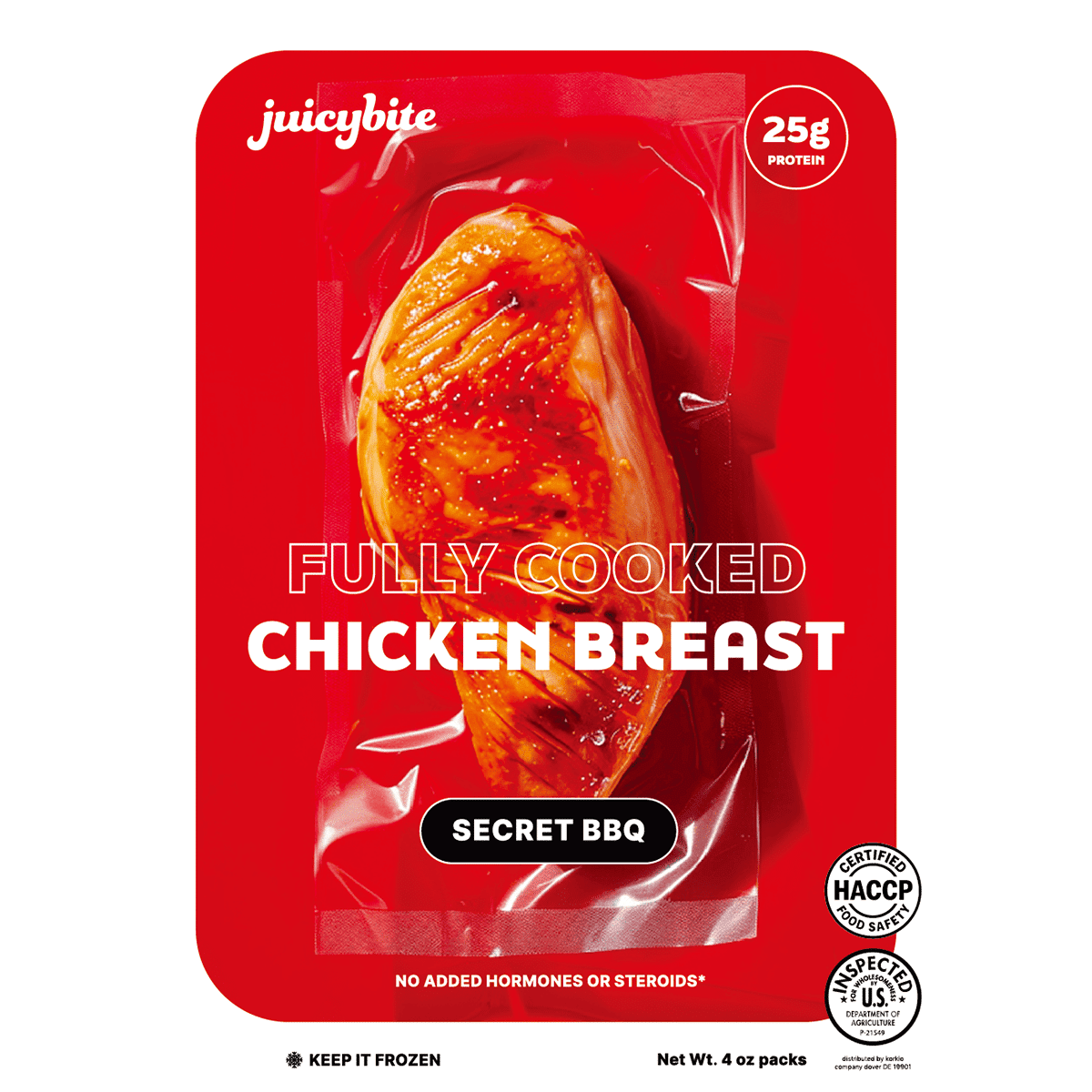 KORKIO FULLY COOKED CHICKEN BREAST Secret BBQ 4 オンス