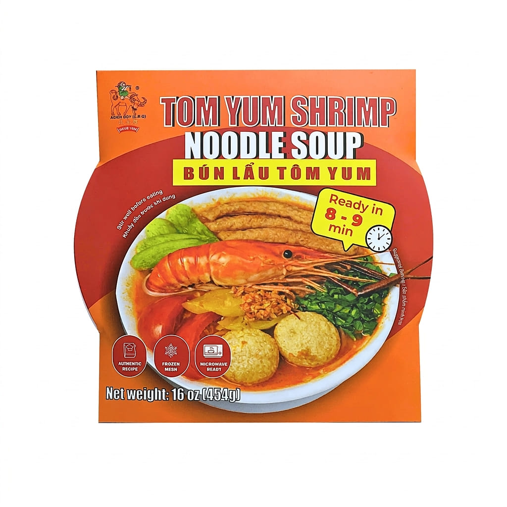 Asian Boy Brand Tom Yum Shrimp Noodle Soup, Frozen 16 oz