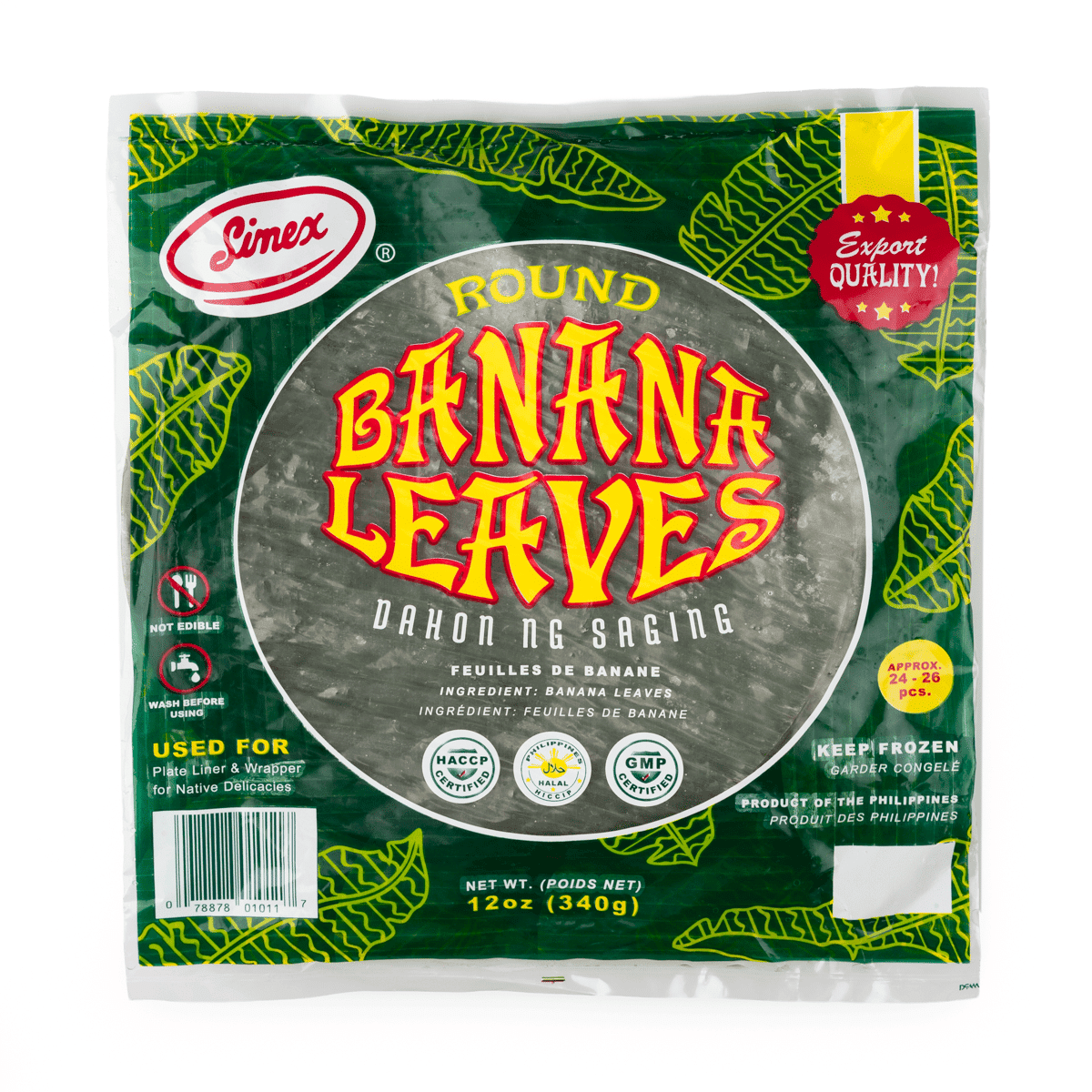 Simex Banana Leaves Round, Frozen 1 lb