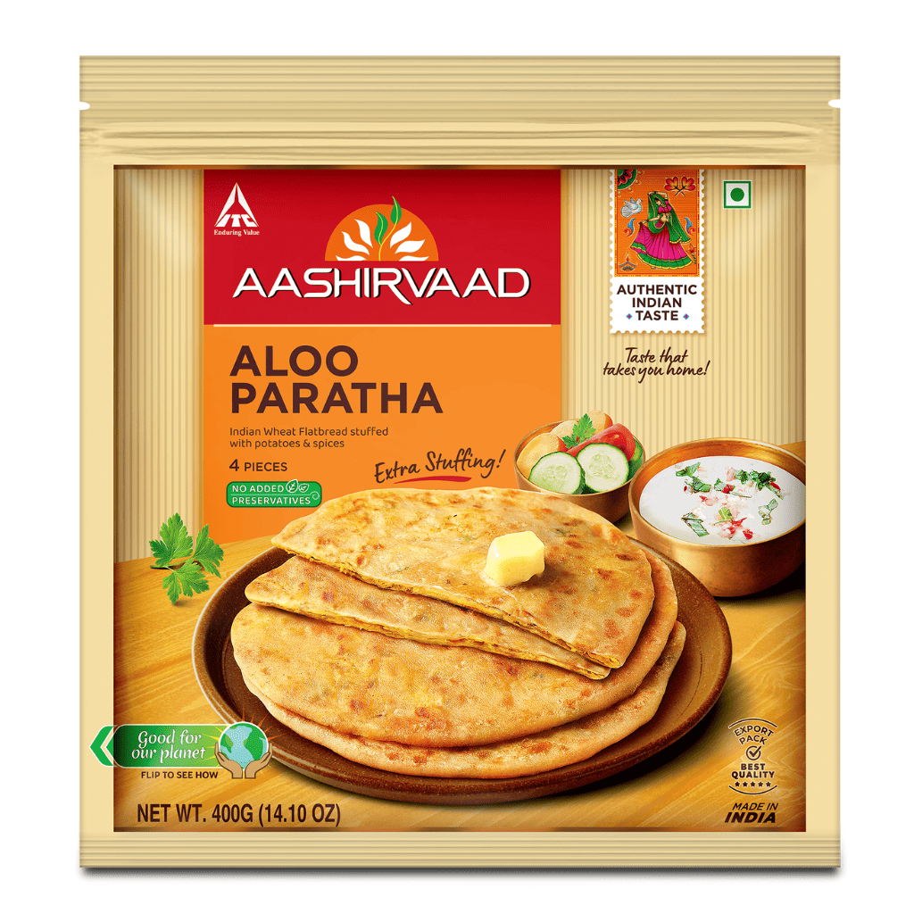 Aashirvaad Aloo Paratha (4 pieces), Frozen 400 g