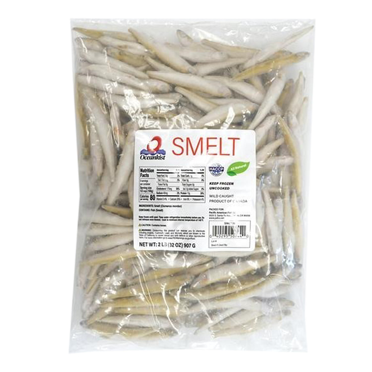 Wild Caught Smelt Head On 2 lb