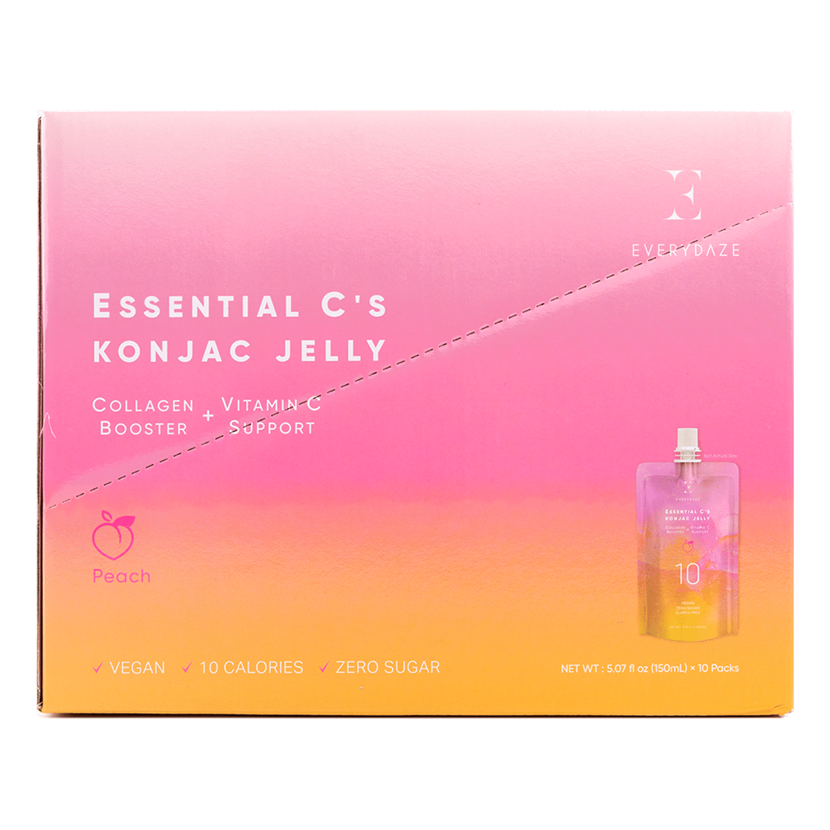 EVERYDAZE Essential C's Collagen & Vitamin C Konjac Jelly Peach Flavor 10pk 5.07 fl.oz*10 each