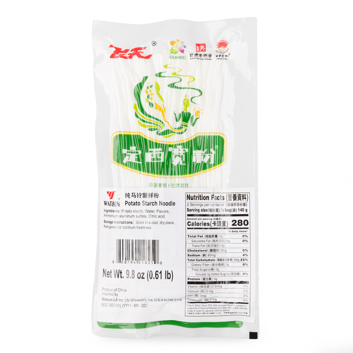 华生 飞天 鲜土豆粉 粉条 280 克