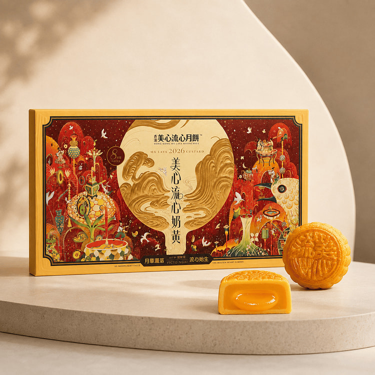 Hong Kong MX Lava Custard Mooncake 8pcs 360 g