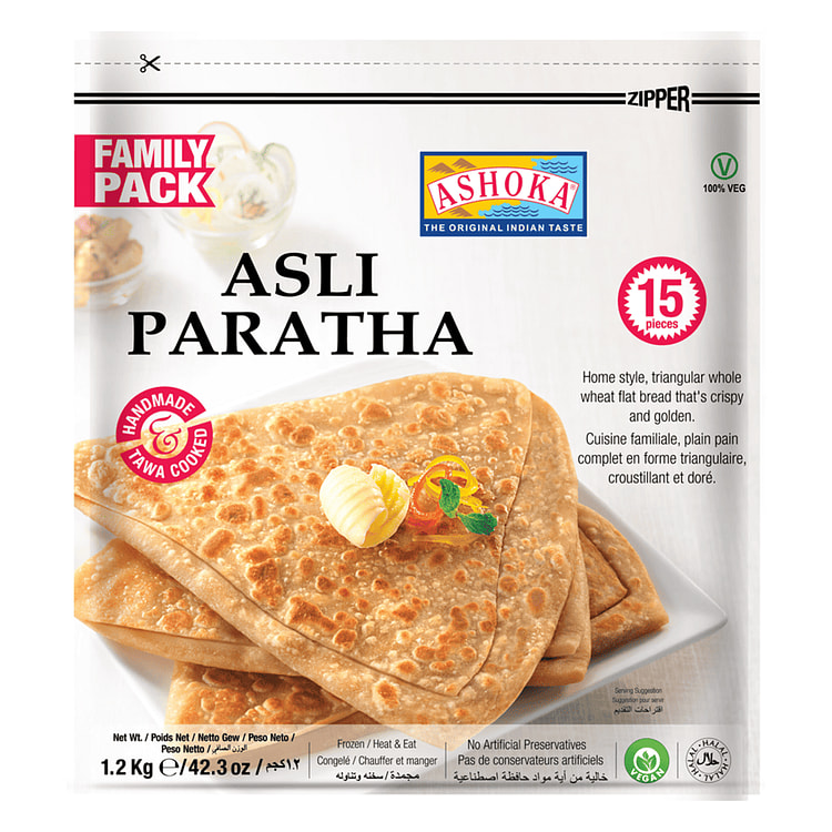 Ashoka ASLI PLAIN PARATHA (TRIANGULAR) Frozen 15 piece 42.3 oz