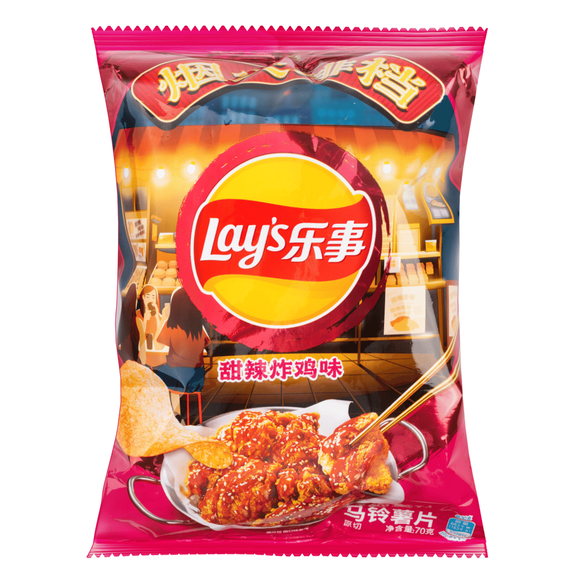 乐事 烟火排挡系列 甜辣炸鸡味薯片 70 克