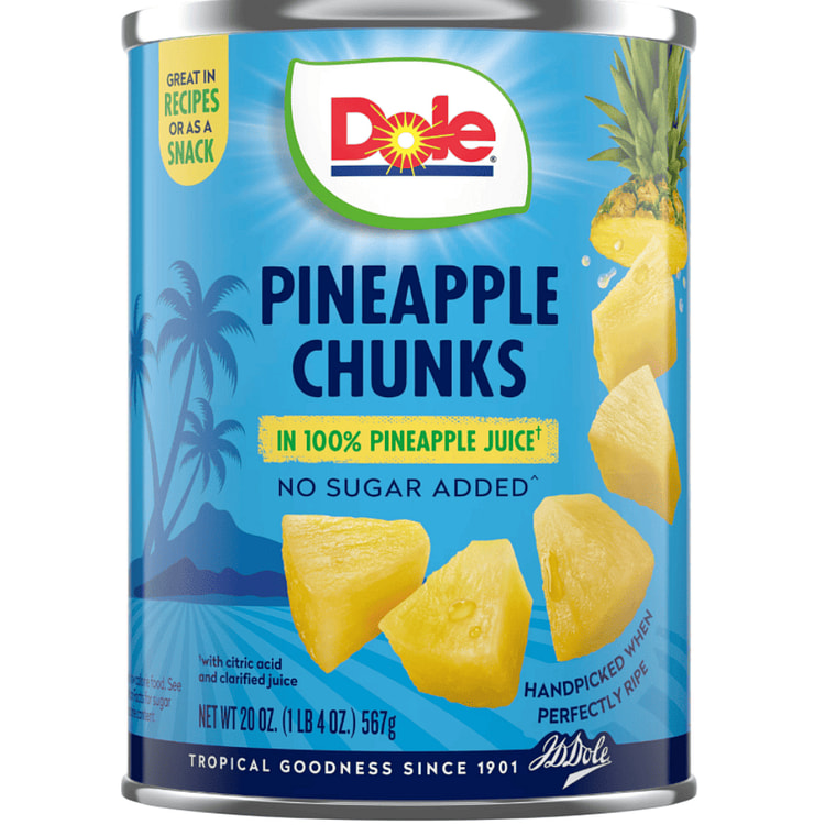 Dole Pineapple Chunks In 100% Pineapple Juice Can 20 oz