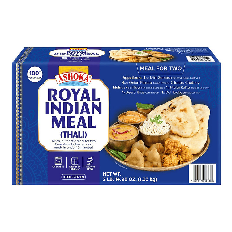 Ashoka, Royal Indian Meal (Thali) Frozen 1.33 Kg 2 Lb 2 lb