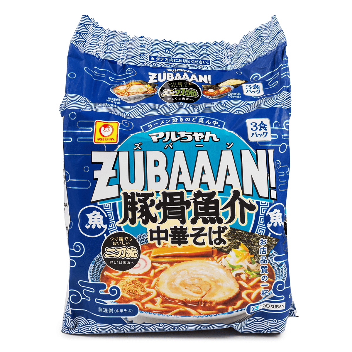 マルちゃん ZUBAAAN! 豚骨魚介中華そば ラーメン 3食入り 348 グラム