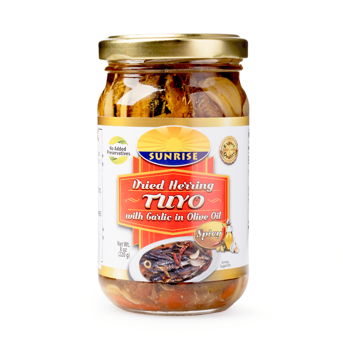 Sunrise Spanish Tuyo with Garlic in Olive Oil, Spicy 200 g