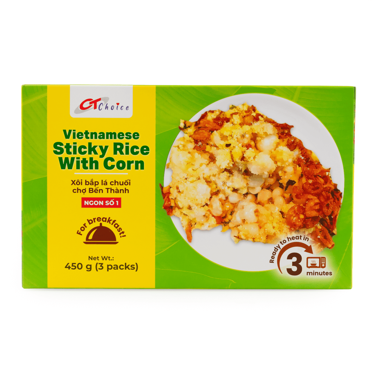 Ct Choice Vietnamese Sticky Rice with Corn (Pack of 3), Frozen 450 g
