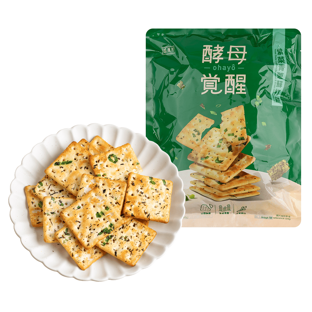 YEAST SODA CRACKER - SEAWEED AND GREEN ONION FLAVOR 280 그램