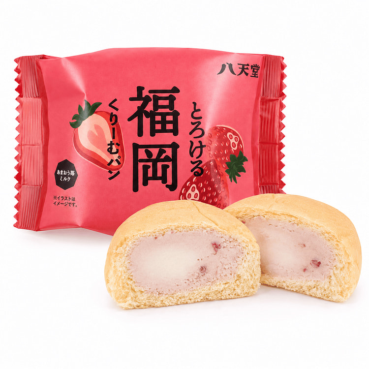 Hattendo Melty Fukuoka Cream Bread (AMAOU Strawberry Milk) 74 g