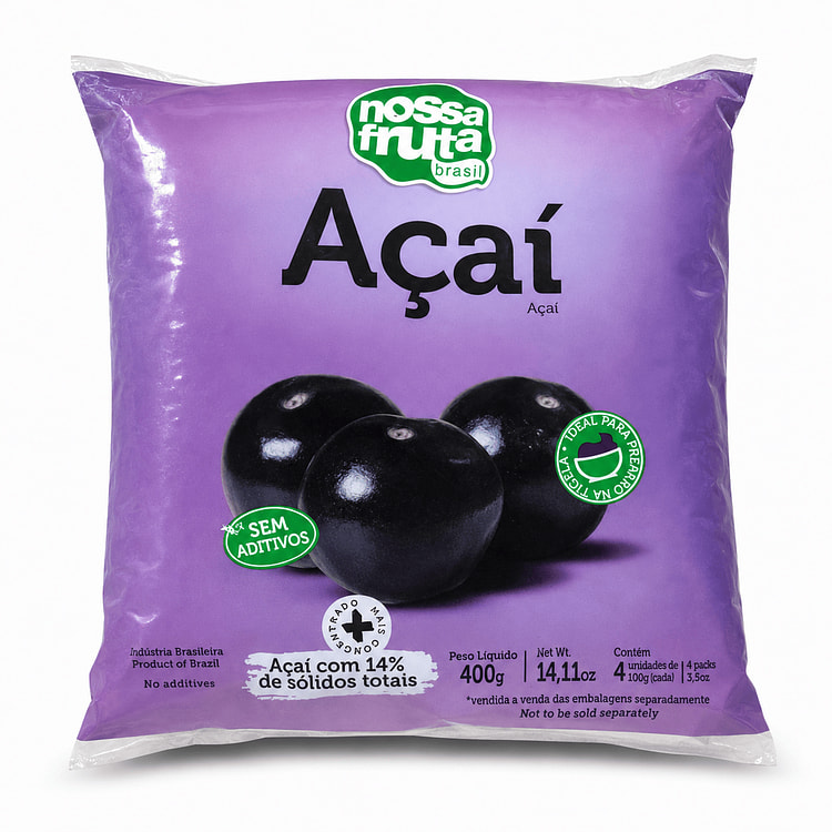 Nossa Fruta Brasil Frozen Açaí Berry Pulp 400 g