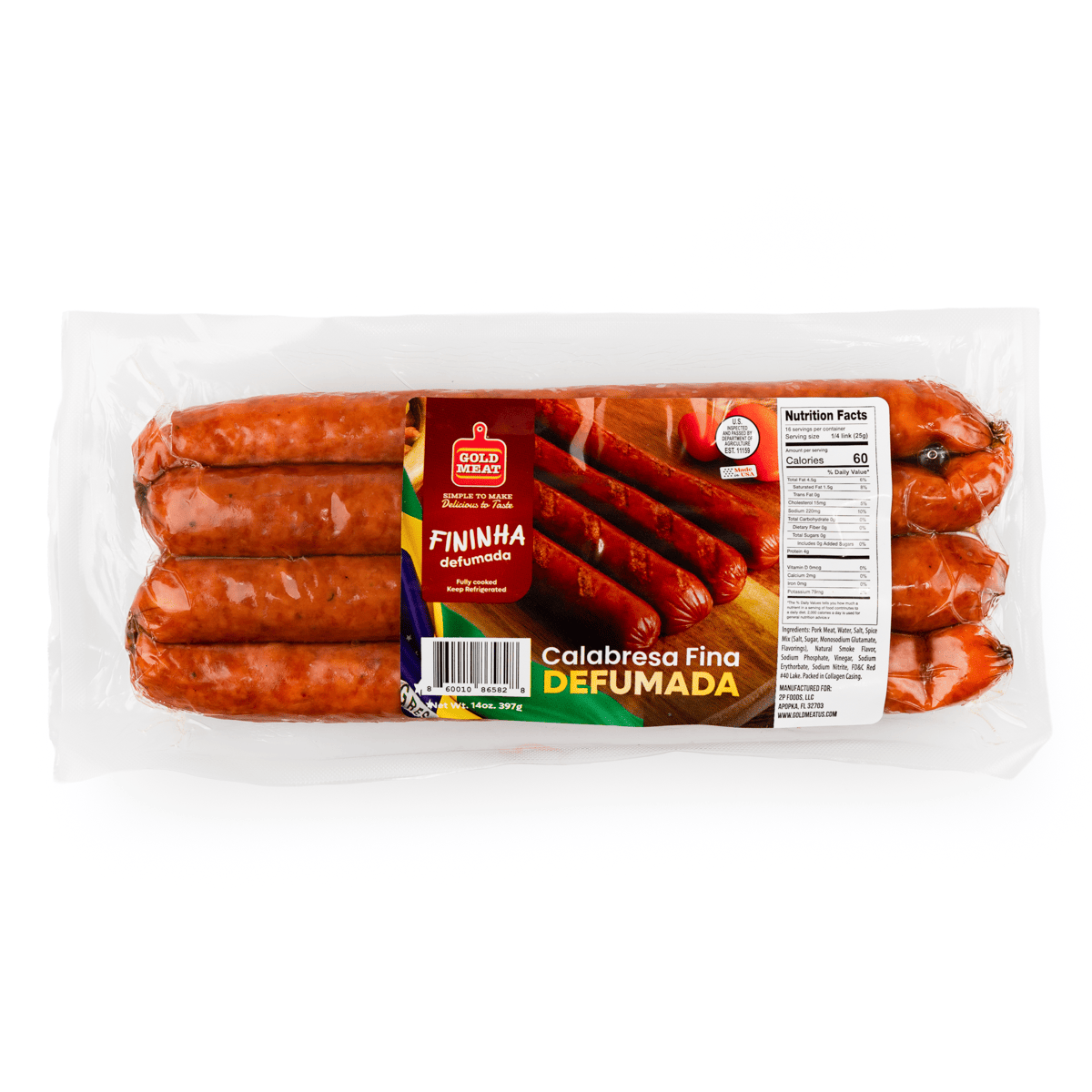 Linguica Calabresa Defumada Gold Meat 397 g